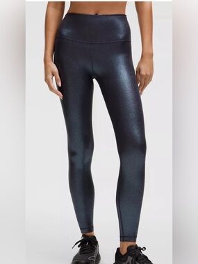 NWT Lululemon Align Ribbed High-Rise Shine Navy Leggings 25” RARE|Size 4